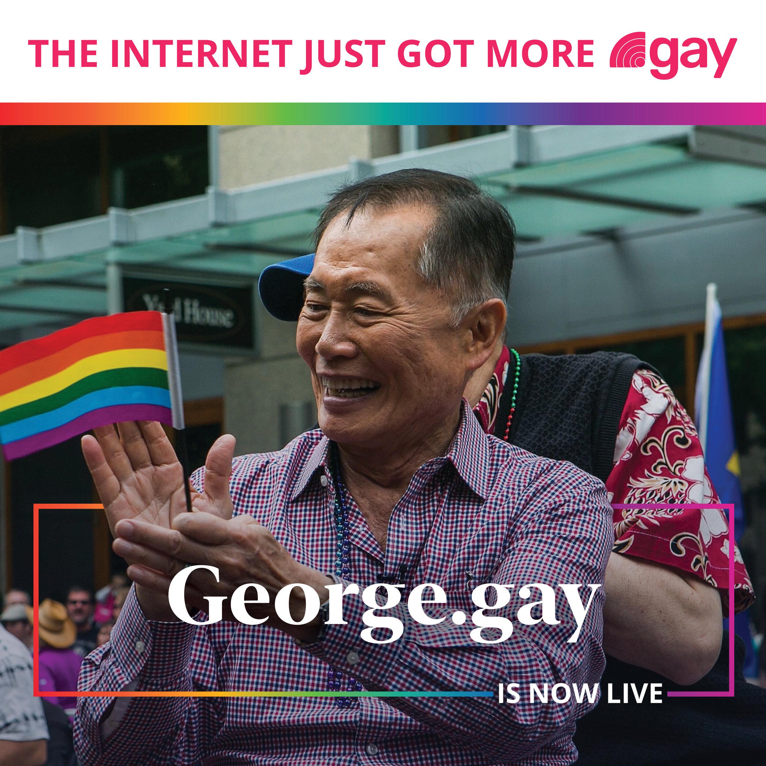 LGBTQIA+ Icon, Star Trek Actor and Longtime Community Activist George Takei Launches .gay Early Adopter Site!